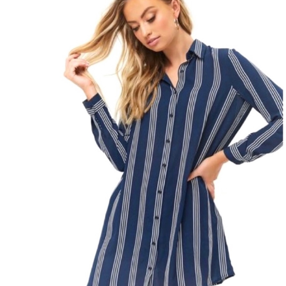 Forever 21 Striped Collared Dress